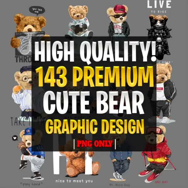 143 PREMIUM CUTE BEAR Graphic Design