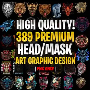 389 Premium Head Mask Art Graphic Design