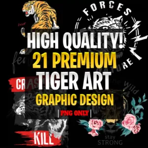 21 Premium TIGER Art Graphic Design