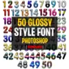 50 Glossy Style Photoshop Template