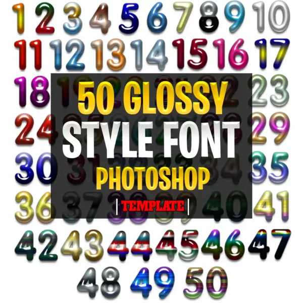 50 Glossy Style Photoshop Template