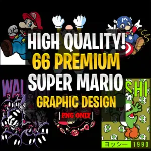 66 SUPER MARIO Clipart Graphic Design