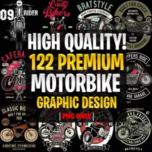122 Premium MOTORBIKE Clipart Graphic Design