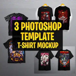3 T-Shirt Mockup Photoshop Template