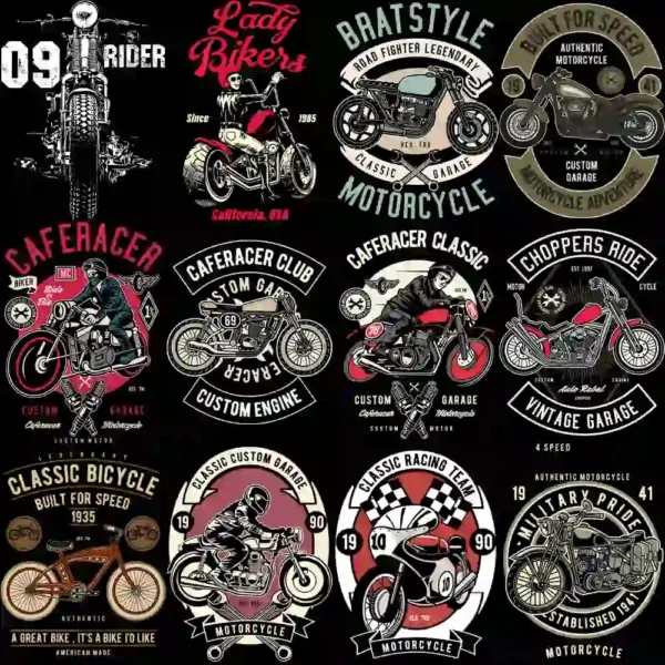 122 Premium MOTORBIKE Clipart Graphic Design