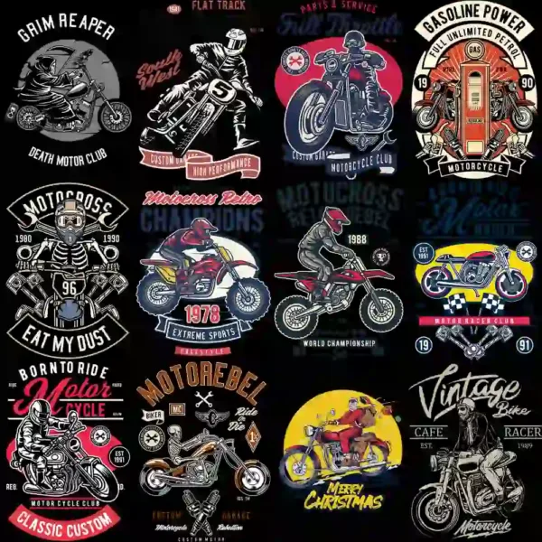 122 Premium MOTORBIKE Clipart Graphic Design