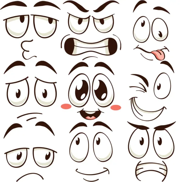 47 Face Expressions Art Graphic Design