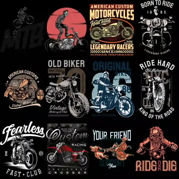 122 Premium MOTORBIKE Clipart Graphic Design