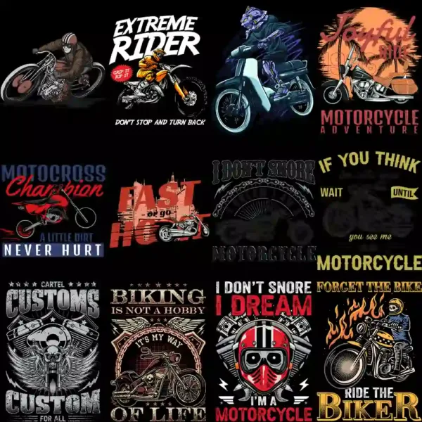 122 Premium MOTORBIKE Clipart Graphic Design