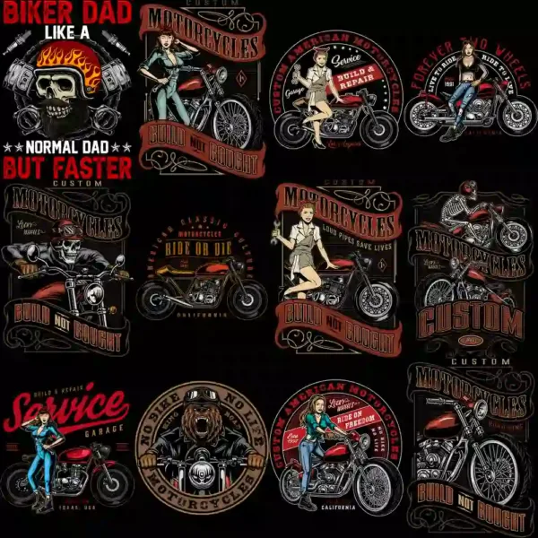 122 Premium MOTORBIKE Clipart Graphic Design